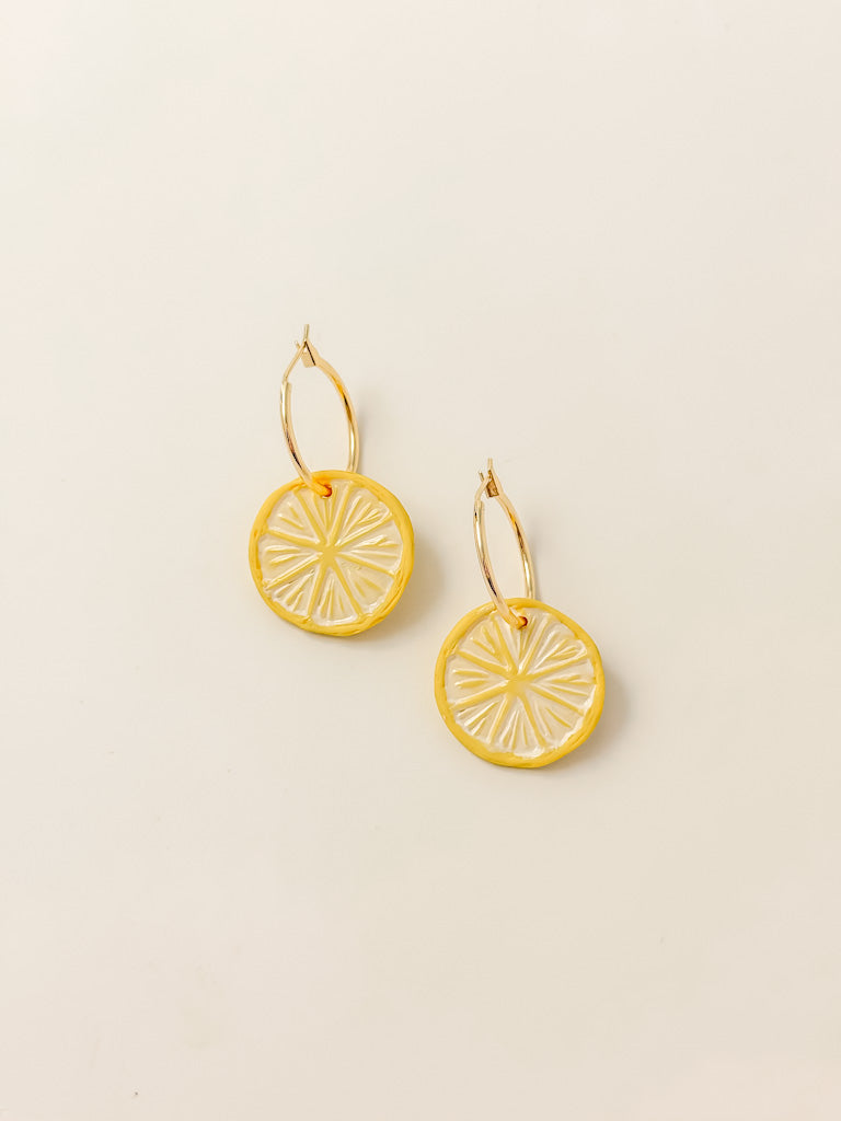 Citrus Slice Hoop Earrings (multiple colors)