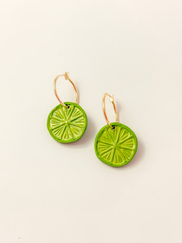 Citrus Slice Hoop Earrings (multiple colors)
