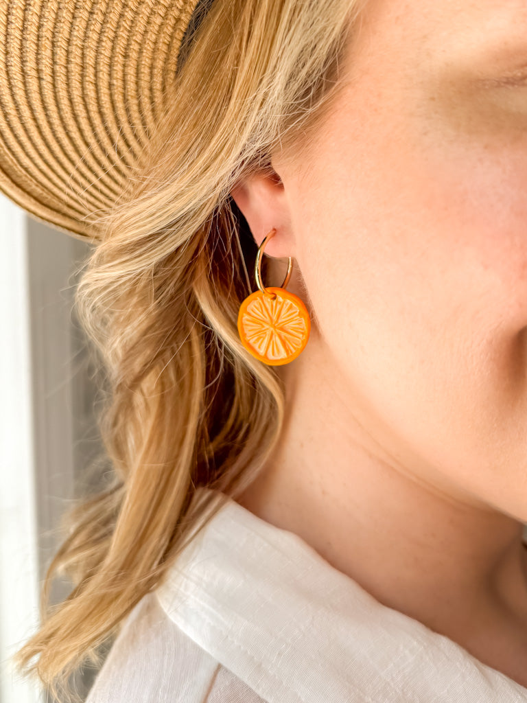 Citrus Slice Hoop Earrings (multiple colors)