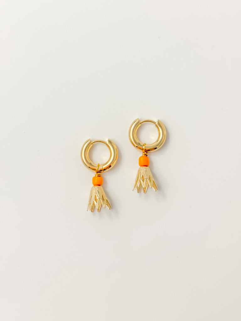 Beaded Shuttlecock Hoop Earrings - Tacklebox