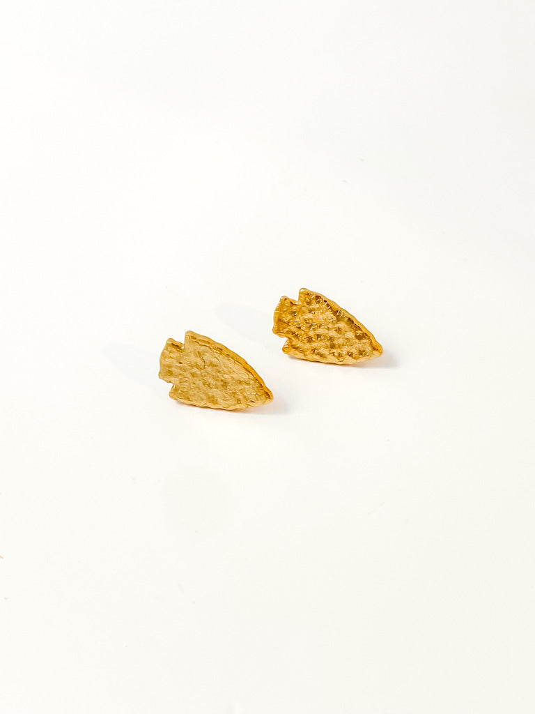 Hammered Arrowhead Stud Earrings