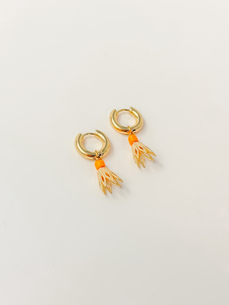 Beaded Shuttlecock Hoop Earrings - Tacklebox