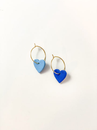 KC Heart Hoop Earrings (multiple colors)