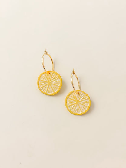 Citrus Slice Hoop Earrings (multiple colors)