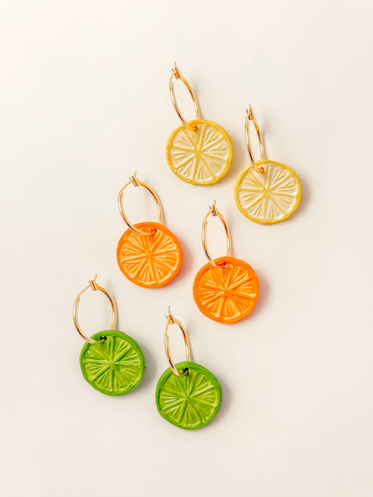 Citrus Slice Hoop Earrings (multiple colors) - Tacklebox