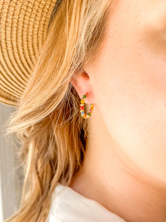 Confetti Beaded Hoop Earrings - Tacklebox