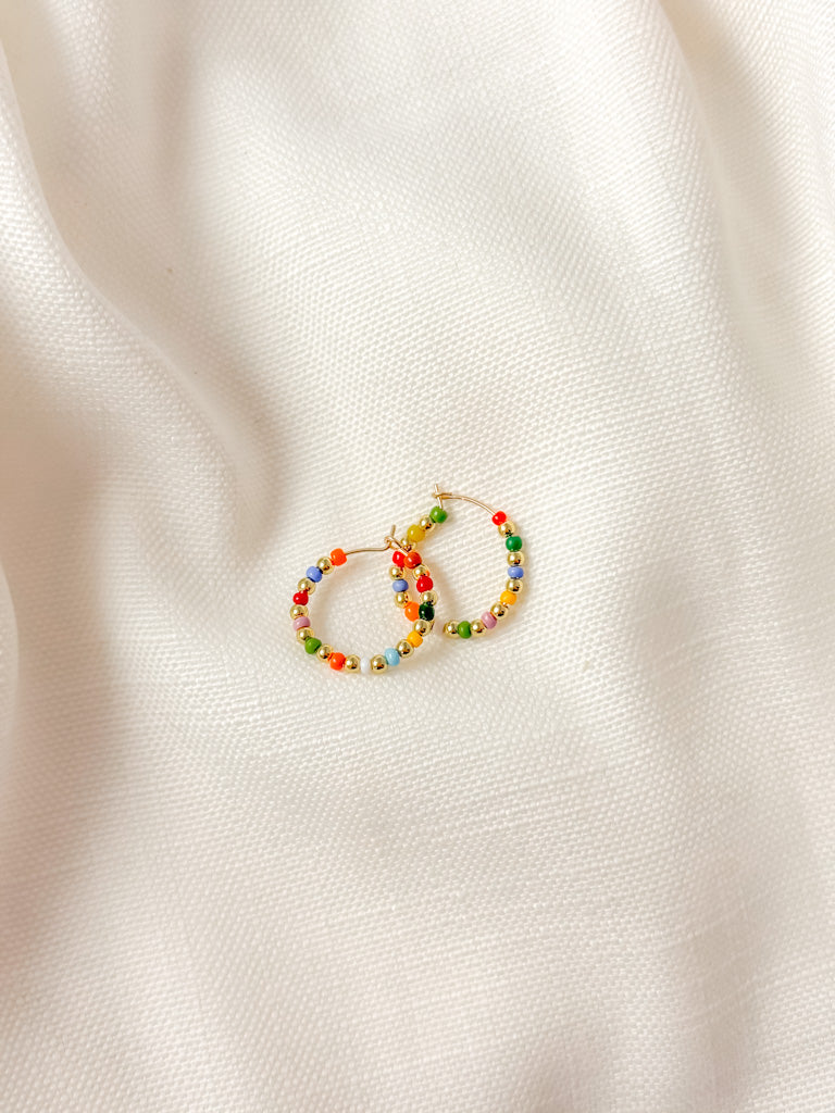 Confetti Beaded Hoop Earrings - Tacklebox