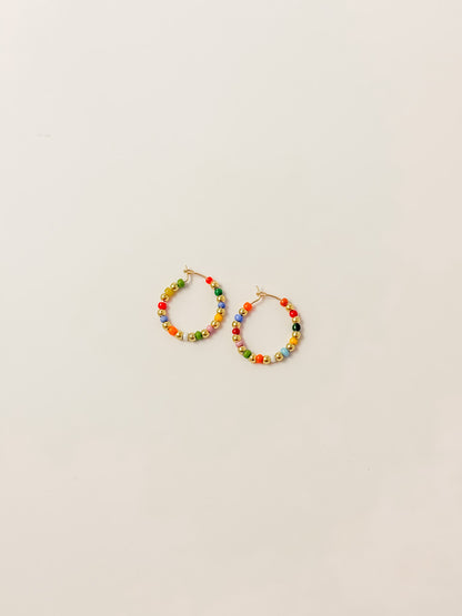 Confetti Beaded Hoop Earrings - Tacklebox
