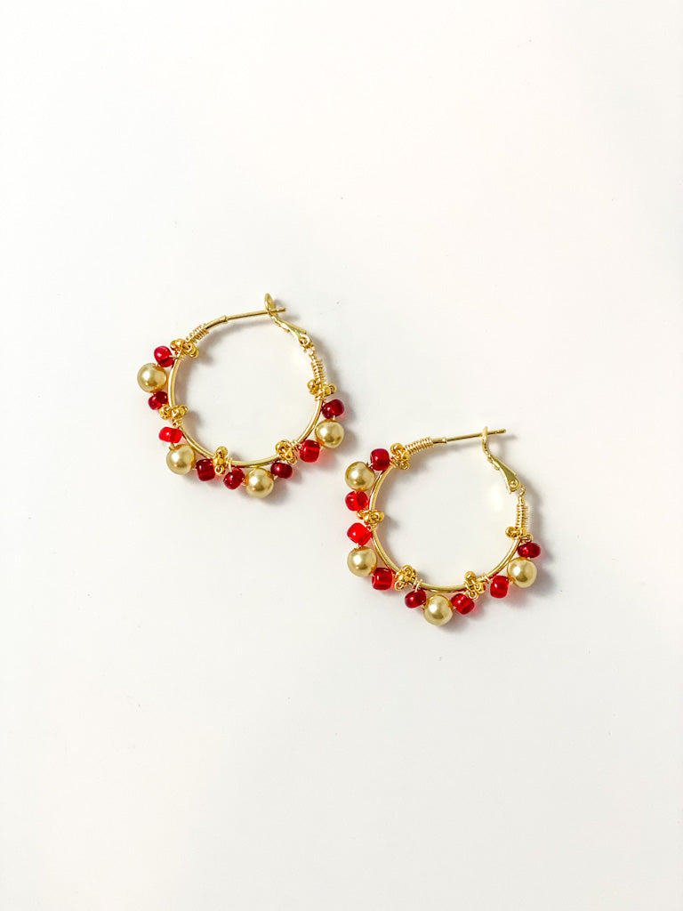 Ruby Radiance Hoop Earrings