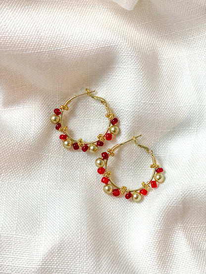 Ruby Radiance Hoop Earrings