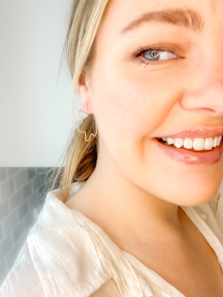 Hammered Petal Hoop Earrings - Tacklebox