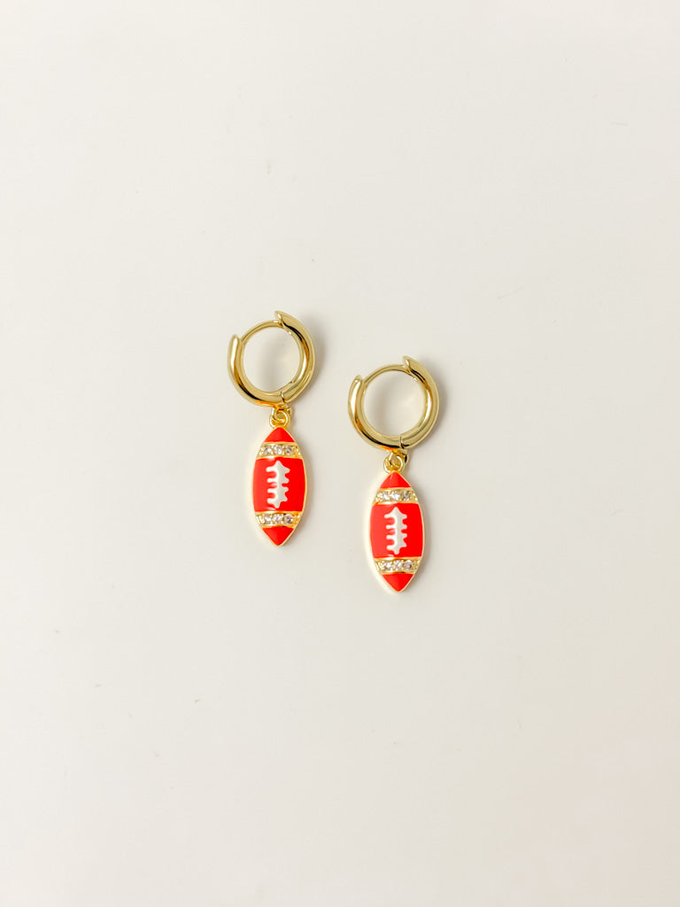 Touchdown Charm Hoop Earrings