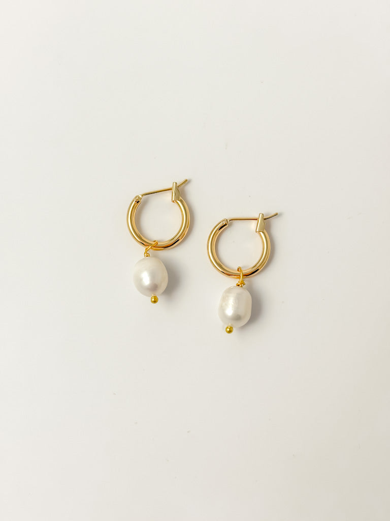 Pearl Drop Hoop Earrings - Tacklebox